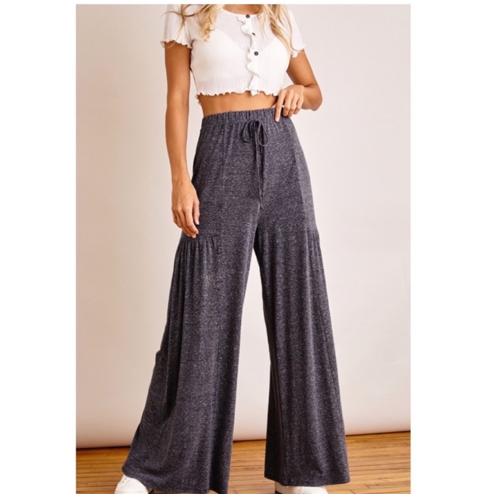 Charcoal Palazzo Paints with Shirting Detail